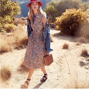 J. Crew Liberty London Margaret Annie floral print midi shirt dress